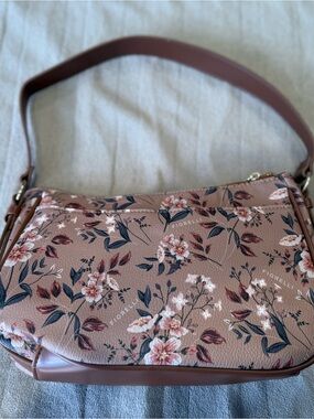 Fiorelli Floral Shoulder Bag Mauve Pink Printed Purse Feminine Everyday Handbag